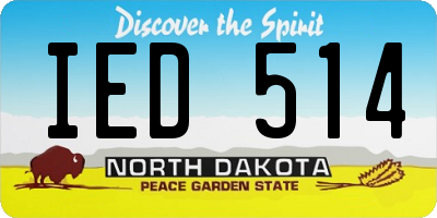 ND license plate IED514