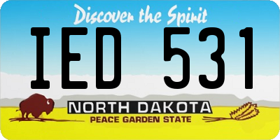 ND license plate IED531