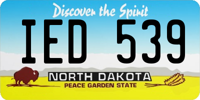 ND license plate IED539