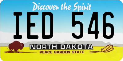 ND license plate IED546