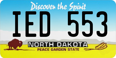 ND license plate IED553
