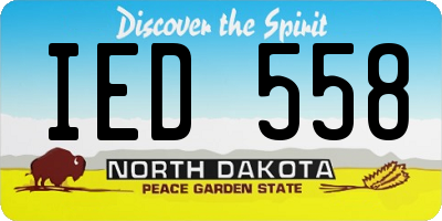 ND license plate IED558