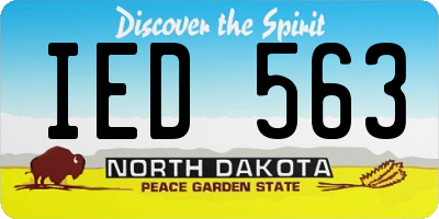 ND license plate IED563