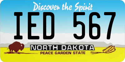 ND license plate IED567