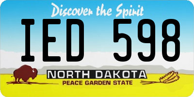 ND license plate IED598