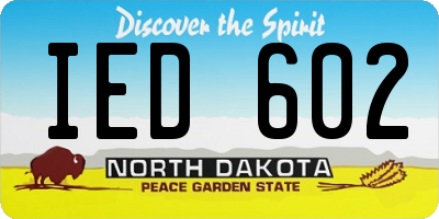 ND license plate IED602