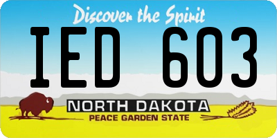 ND license plate IED603
