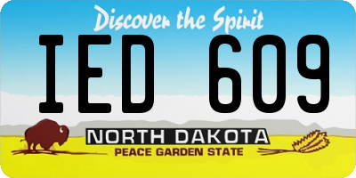 ND license plate IED609