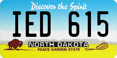 ND license plate IED615