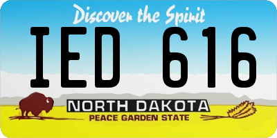 ND license plate IED616