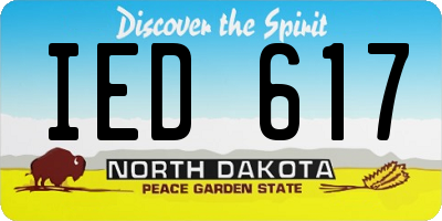 ND license plate IED617