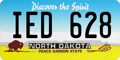 ND license plate IED628
