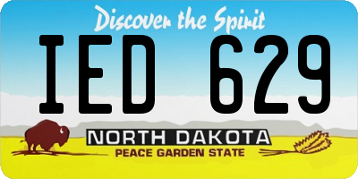 ND license plate IED629