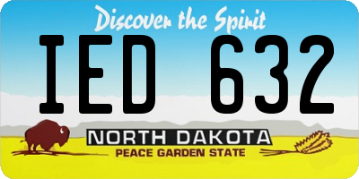 ND license plate IED632