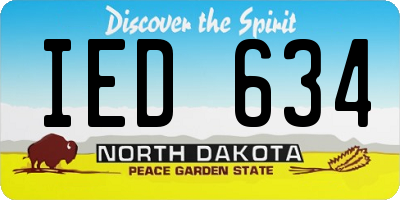 ND license plate IED634