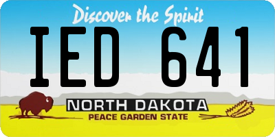 ND license plate IED641