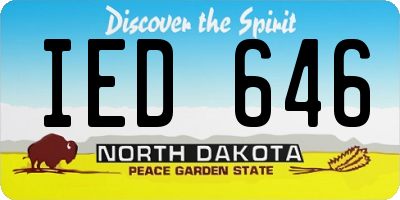 ND license plate IED646
