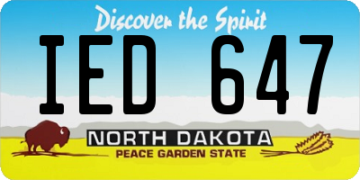 ND license plate IED647