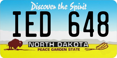 ND license plate IED648