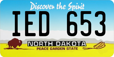 ND license plate IED653