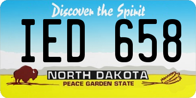 ND license plate IED658
