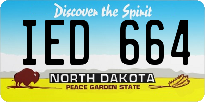 ND license plate IED664