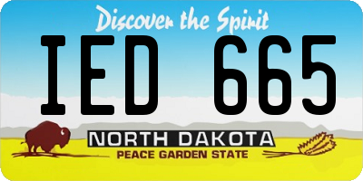 ND license plate IED665
