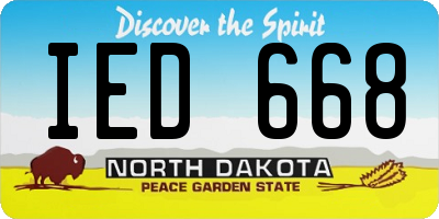 ND license plate IED668