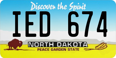 ND license plate IED674