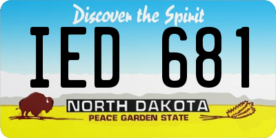 ND license plate IED681