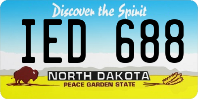 ND license plate IED688