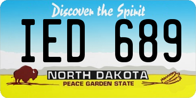 ND license plate IED689