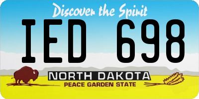 ND license plate IED698