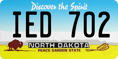 ND license plate IED702