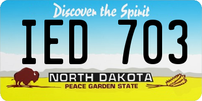 ND license plate IED703