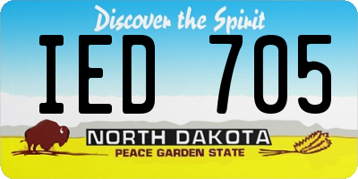 ND license plate IED705