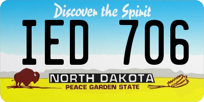 ND license plate IED706