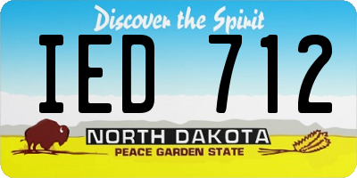 ND license plate IED712