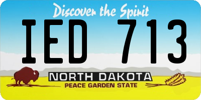 ND license plate IED713