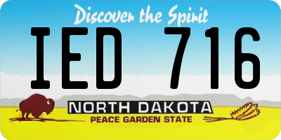 ND license plate IED716