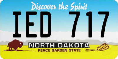 ND license plate IED717