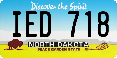 ND license plate IED718