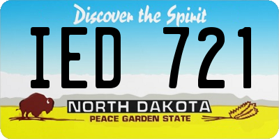 ND license plate IED721