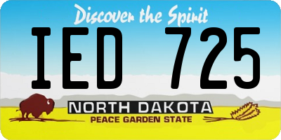 ND license plate IED725