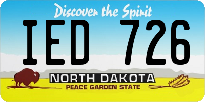 ND license plate IED726