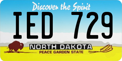 ND license plate IED729