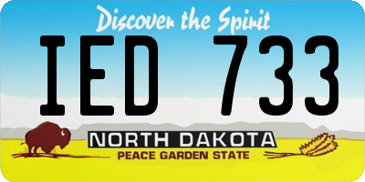 ND license plate IED733