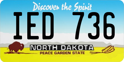 ND license plate IED736