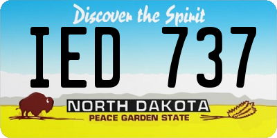 ND license plate IED737