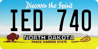 ND license plate IED740